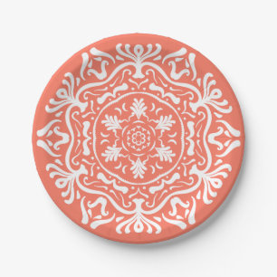 Assiettes En Carton Papaya Mandala