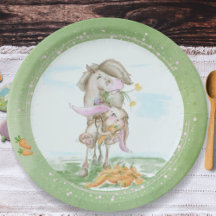 Pape de Pâques avec cheval et lapin de Pâques