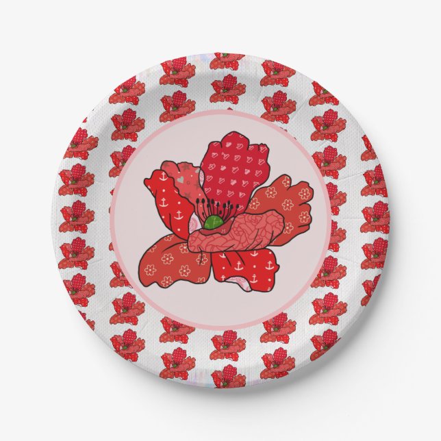 Assiettes En Carton Pape Patchworkmohn (Devant)