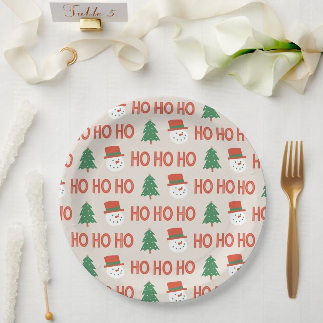 Assiettes En Carton paper plate HO  HO  HO (Mariage)