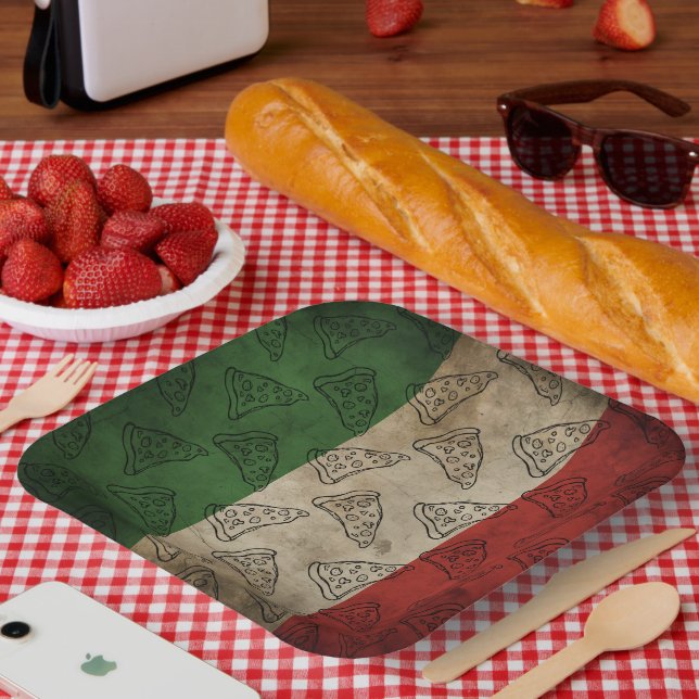 Assiettes En Carton Paper Plate with Italian theme (Pique-nique)
