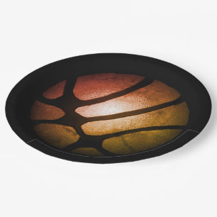 Assiettes En Carton Papier d'anniversaire de bal de basket-ball orange