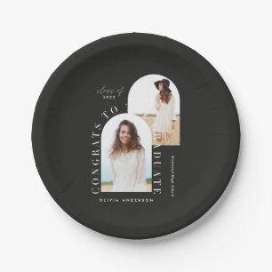 Assiettes En Carton Papier de graduation géométrique multiphoto modern