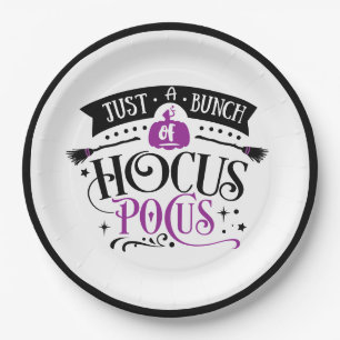 Assiettes En Carton Papier de typographie Halloween Hocus Pocus