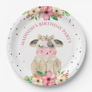 Assiettes En Carton Papier de vache de ferme personnalisé Plaque d'ann