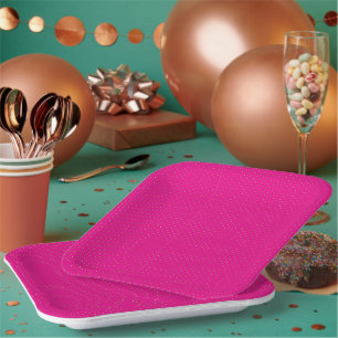 Assiettes En Carton Papier d'emballage à pois rouge et rose avec unifo