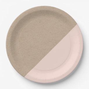 Assiettes En Carton Papier d'emballage et pastel de rose ont plongé l