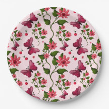 Papier Floral Papillon Midnight Bloom