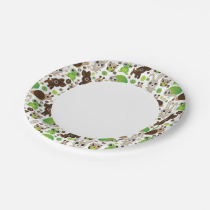 Assiettes En Carton papier peint d'animal lapin de la tortue de cerf