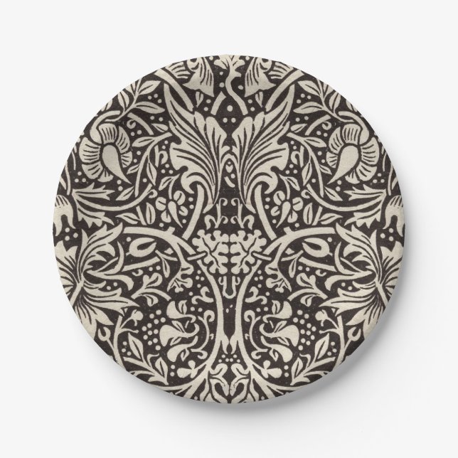 Assiettes En Carton Papier peint floral Narcisse William Morris (Devant)