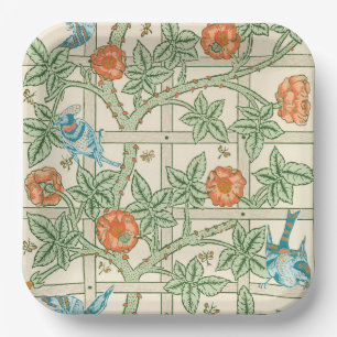 Assiettes En Carton Papier peint victorien en treillis de William Morr