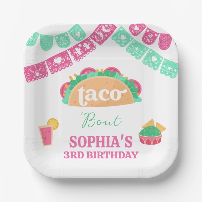 Assiettes En Carton Papier Picado Taco Bout Fiesta Plaque papier d'ann (Recto)