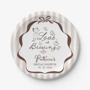 Assiettes En Carton Papier pour Baby Shower Thème Café "L'Amour est en