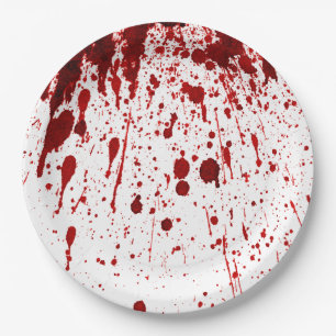 Assiettes En Carton Papier rond de 9 po Splate de sang Vampire Gothiqu