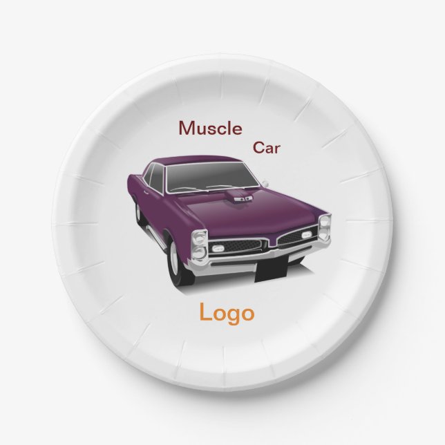 Assiettes En Carton #PapierPlaque #MuscleCar #PapierDesignVoiture (Devant)