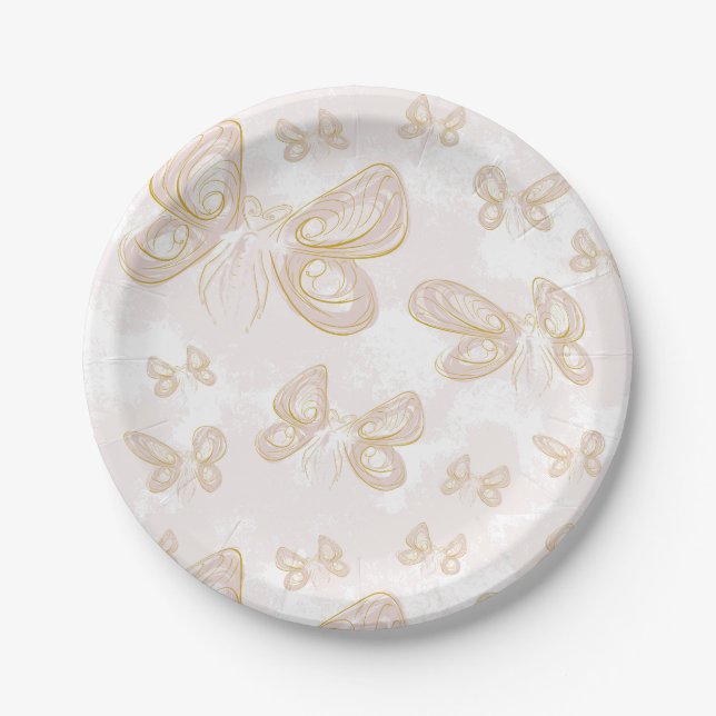 Assiettes En Carton Papillon (Devant)