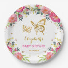 Papillon/assez aquarelle roses d'or florale