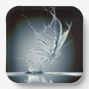 Assiettes En Carton Papillon créant une goutte d'eau