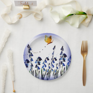Assiettes En Carton Papillon floral Bluebells