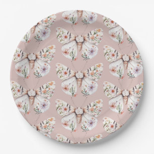 Assiettes En Carton Papillon floral Fleur sauvage Boho
