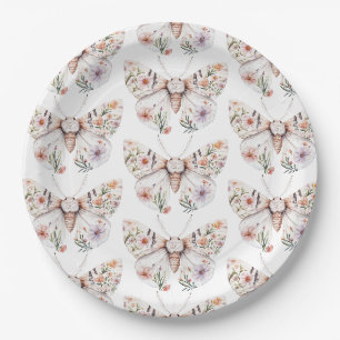 Assiettes En Carton Papillon floral Fleur sauvage Boho