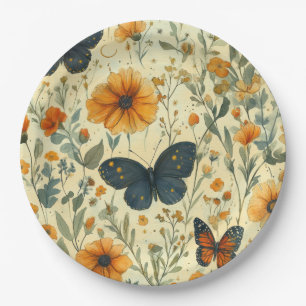 Assiettes En Carton Papillon sauvage vintage (5)