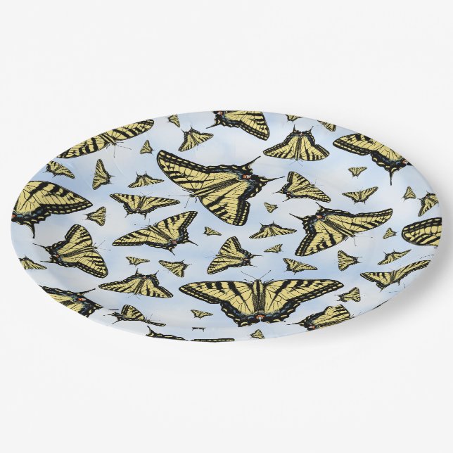 Assiettes En Carton Papillon Southwest Yellow Swallowtail Blue Sky (Angle)