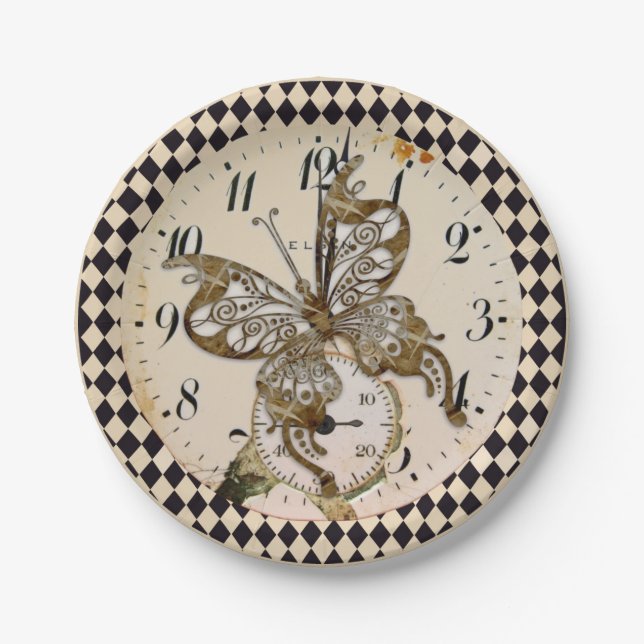 Assiettes En Carton Papillon vapeur (Devant)