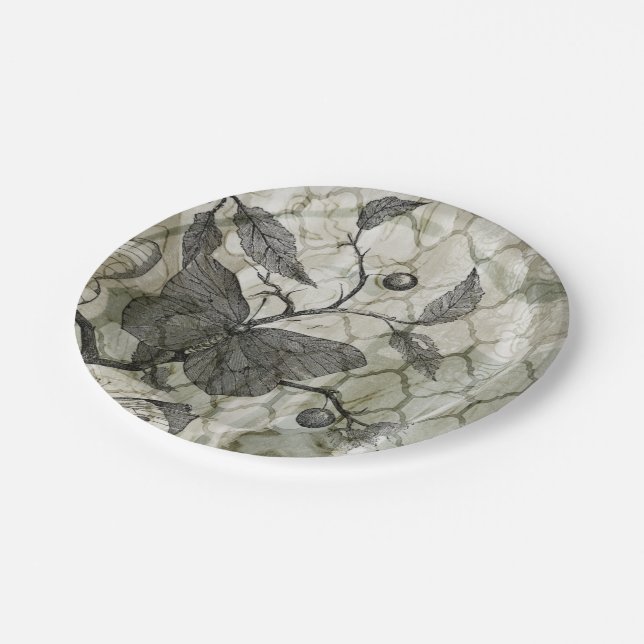 Assiettes En Carton Papillons d'arabesque I (Angle)