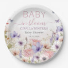 Papillons Fleurs sauvages violets rose bébé en fle