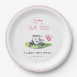 Assiettes En Carton Par-Tee Pink Golf Plaques en papier d'anniversaire