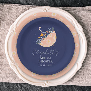 Assiettes En Carton Parapluie Floral Fleurs Sauvages Jardin Enterremen