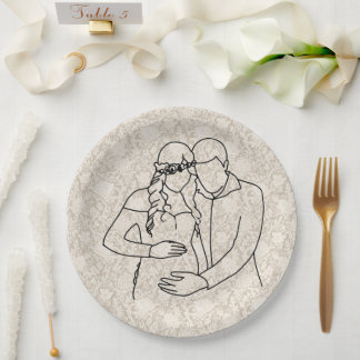 Assiettes En Carton Parents-to-be Baby Shower