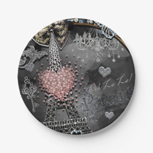 Assiettes En Carton Paris Bling Glamour Étincelle France Sweet 16 Fête