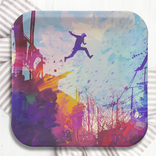 Assiettes En Carton Parkour Urban Free Runling Freestyling