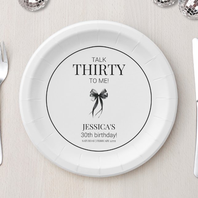 Assiettes En Carton Parlez trente à moi Simple élégant 30e anniversair (Talk Thirty to Me Simple Elegant 30th Birthday Paper Plates
)