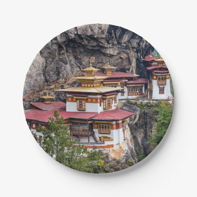 Assiettes En Carton Paro Taktsang : Le monastère du nid de tigre - Bho (Devant)