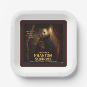 Assiettes En Carton Parodie de l'Opéra Fantôme Écureuil