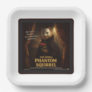 Assiettes En Carton Parodie de l'Opéra Fantôme Écureuil