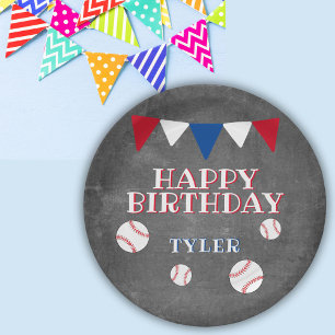 Assiettes En Carton Parti Anniversaire de enfant de baseball moderne
