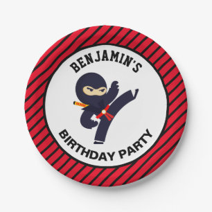 Assiettes En Carton Parti Anniversaire de enfant guerrier de Cute Ninj