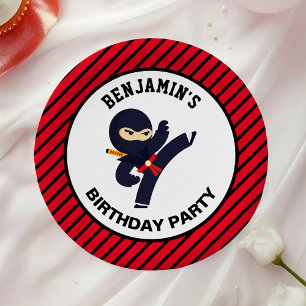 Assiettes En Carton Parti Anniversaire de enfant guerrier de Cute Ninj