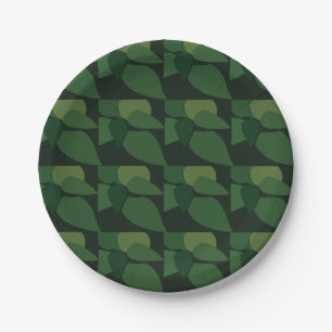 Assiettes En Carton Parti botanique Feuille vert