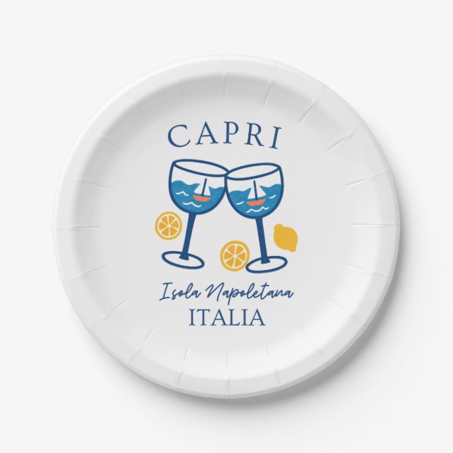 Assiettes En Carton Parti Capri Italie (Devant)