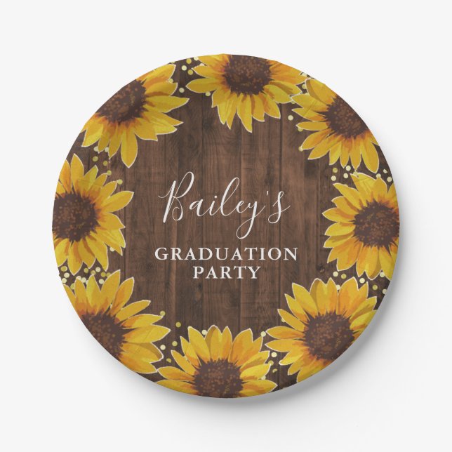 Assiettes En Carton Parti de graduation des Dots Gold Foil de tourneso (Devant)