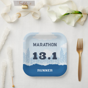 Assiettes En Carton Parti de la course post-marathon