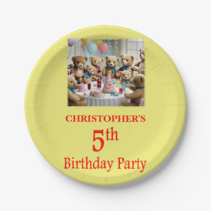 Assiettes En Carton Parti des Nounours du 5e anniversaire