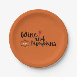 Assiettes En Carton Parti des vins et des Citrouilles de l'Halloween o