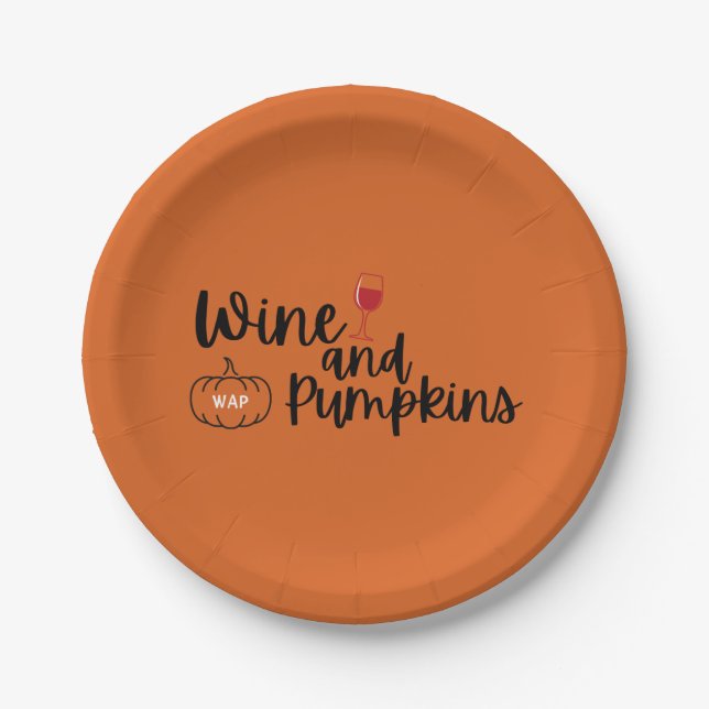 Assiettes En Carton Parti des vins et des Citrouilles de l'Halloween o (Devant)