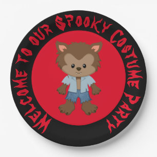 Assiettes En Carton Parti d'Halloween du petit garçon Werewolf